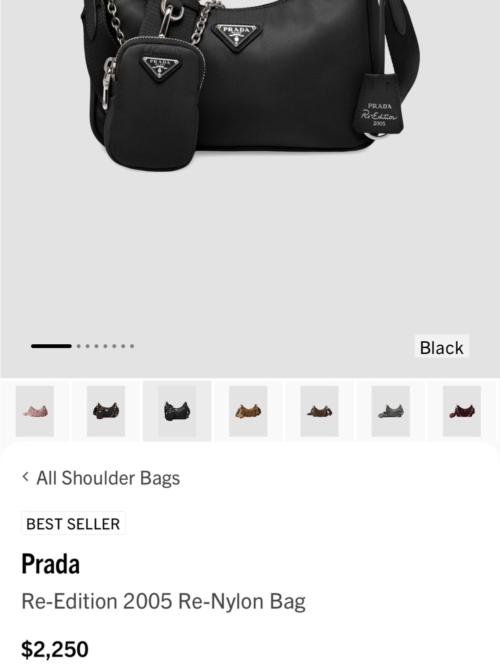 Prada Re-Edition 2005 Re-Nylon Shoulder Bag — Black